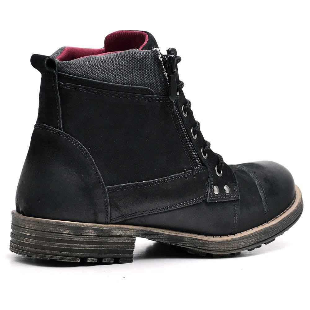 Bottes décontractées en cuir noir pour hommes