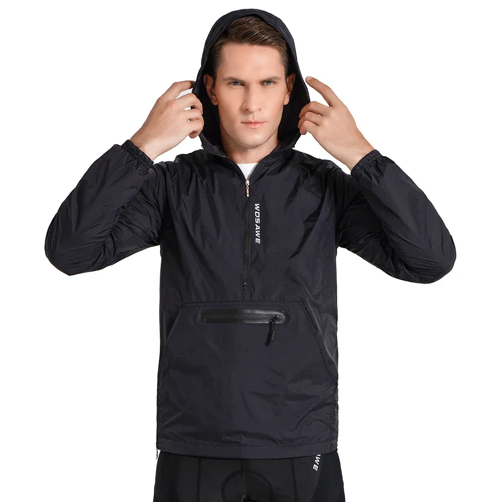Veste coupe-vent à capuche pour homme pour le cyclisme