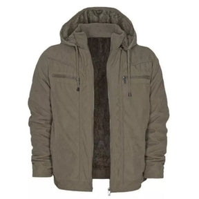 Veste en sergé pour homme avec capuche et poches doublées