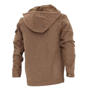 Veste en sergé pour homme avec capuche et poches doublées