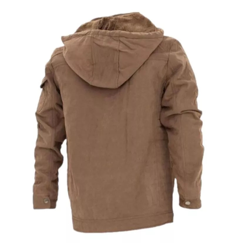 Veste en sergé pour homme avec capuche et poches doublées