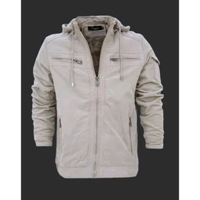 Veste en sergé pour homme avec capuche et poches doublées