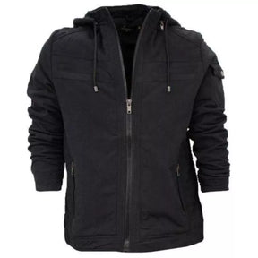 Veste en sergé pour homme avec capuche et poches doublées