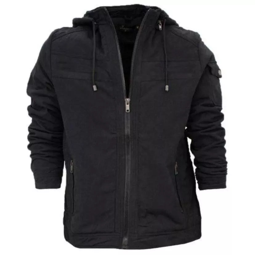 Veste en sergé pour homme avec capuche et poches doublées