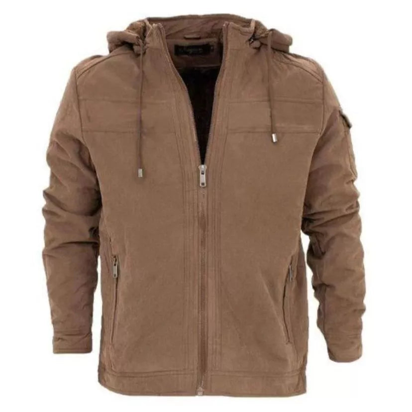 Veste en sergé pour homme avec capuche et poches doublées