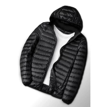 Doudoune imperméable en nylon pour homme avec poches et capuche