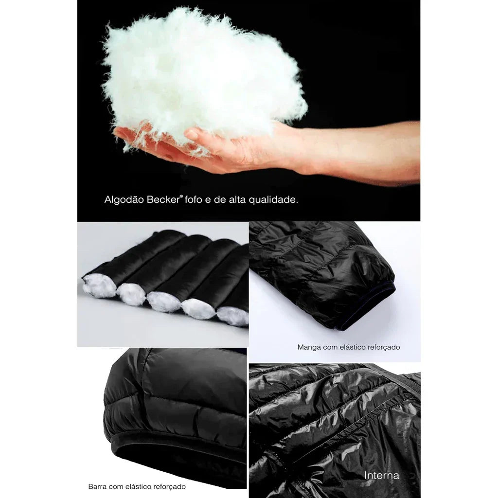 Doudoune imperméable en nylon pour homme avec poches et capuche