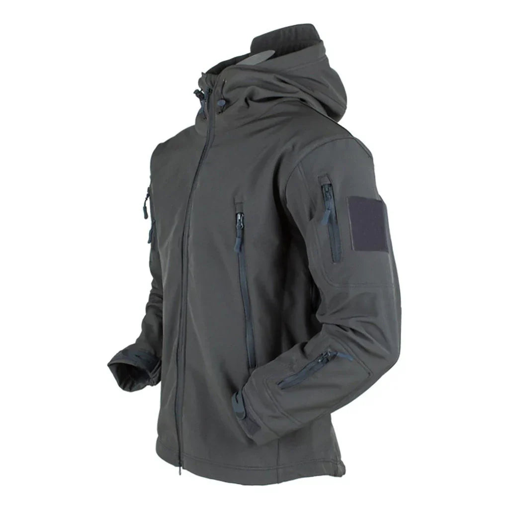 Veste tactique imperméable pour homme avec fourrure douce