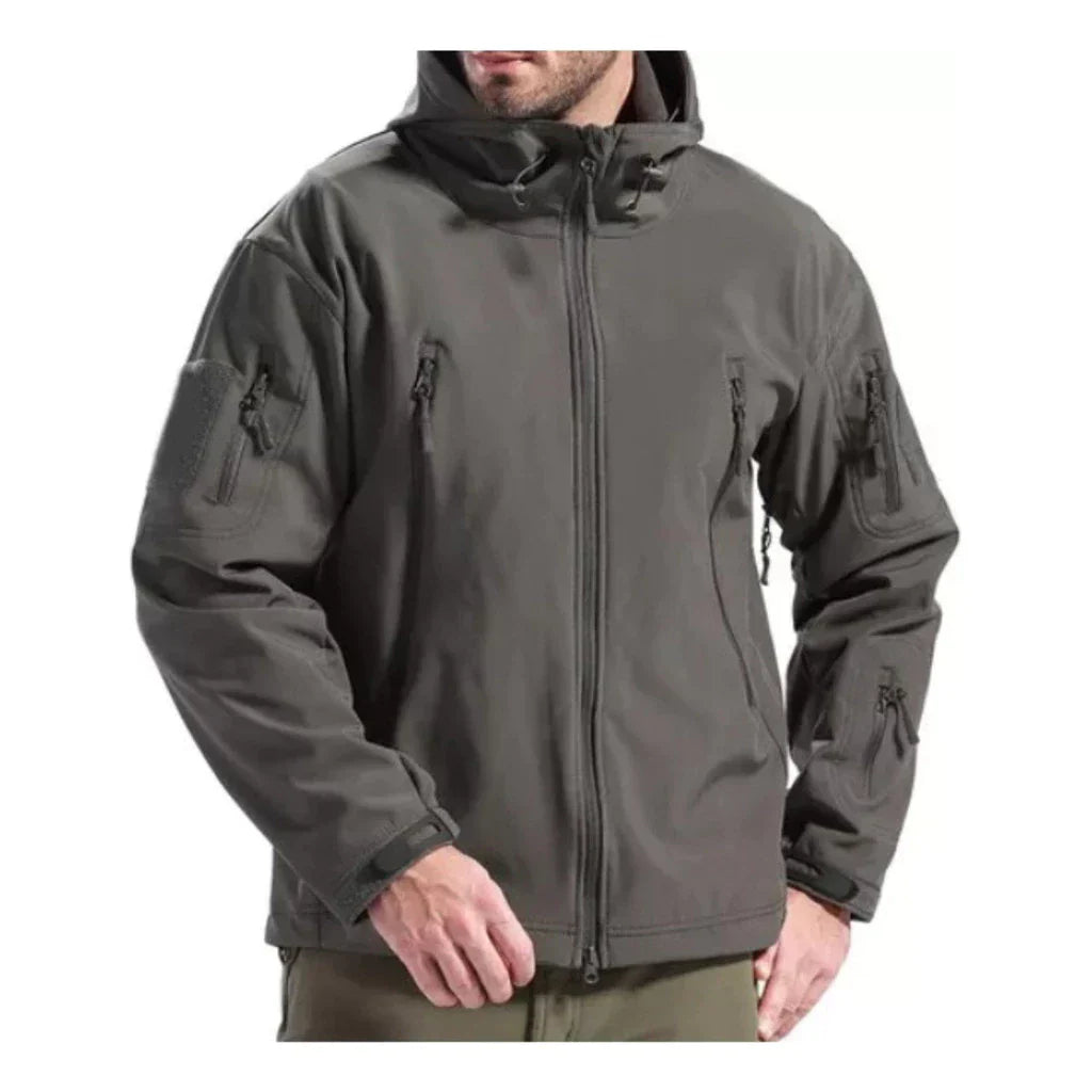 Veste tactique imperméable pour homme avec fourrure douce